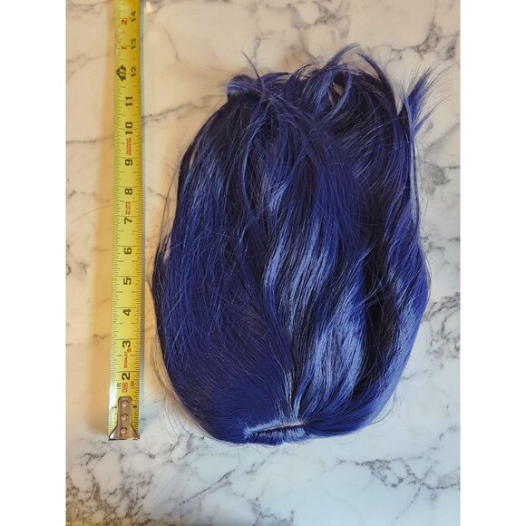 Anime Cosplay Wig Short Layered Blue Synthetic Hairpiece For Japanese Costume - Picture 4 of 4